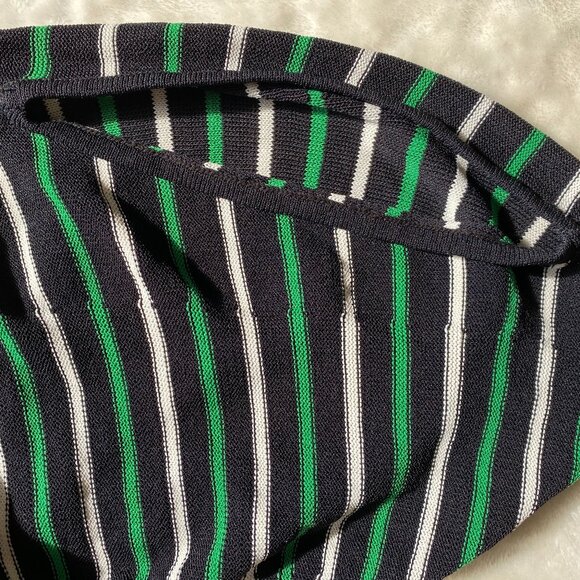 Arden B Striped Knit Cutout Top Green White Black Size M Y2K - Picture 11 of 14